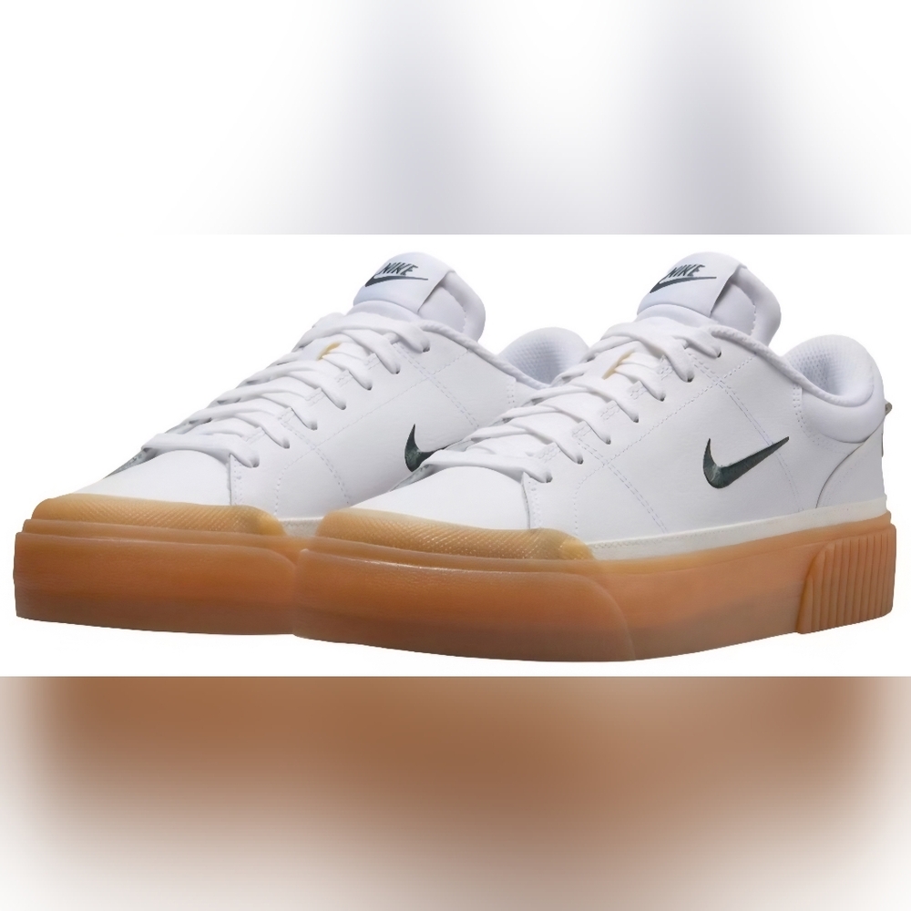 Nike White Court Legacy Shoes with Gum Sole